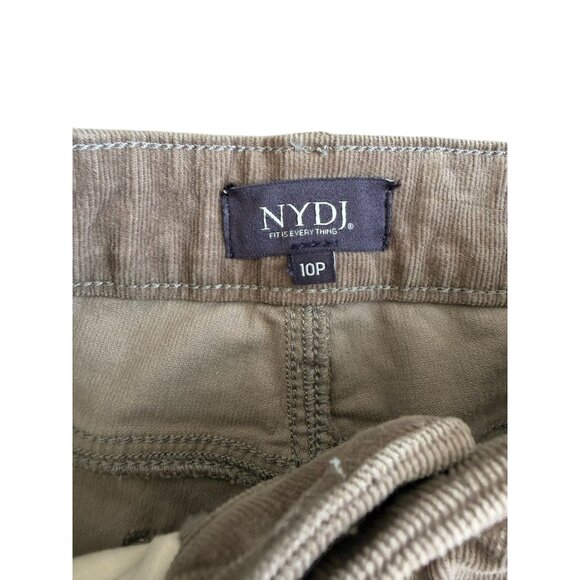 NYDJ Marilyn Straight Taupe Corduroy Lift x Tuck Pants Size 10 P - Picture 7 of 10